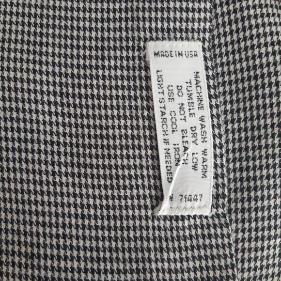 J.P. Tilford SZ M Black & White Woven Houndstooth Men's Cotton Button Up Shirt - Picture 9 of 13